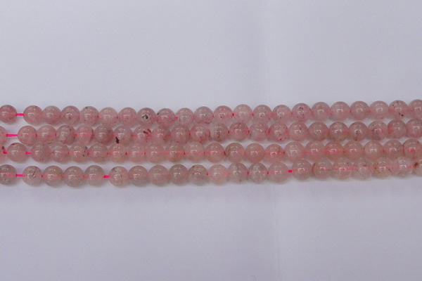 CBQ607 15.5 inches 8mm round natural strawberry quartz beads