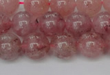 CBQ615 15.5 inches 14mm round natural strawberry quartz beads