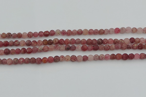 CBQ660 15.5 inches 6mm round matte strawberry quartz beads