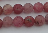 CBQ661 15.5 inches 8mm round matte strawberry quartz beads