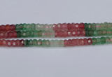 CBQ676 15.5 inches 5*9mm faceted rondelle mixed strawberry quartz beads