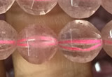 CBQ692 15.5 inches 10mm faceted round strawberry quartz beads