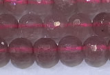 CBQ701 15.5 inches 6mmm faceted round strawberry quartz beads