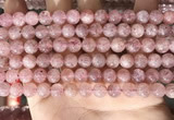 CBQ707 15.5 inches 8mm round strawberry quartz beads wholesale