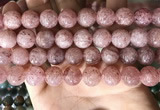 CBQ709 15.5 inches 12mm round strawberry quartz beads wholesale