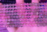 CBQ723 15.5 inches 6mm faceted round mixed strawberry quartz beads