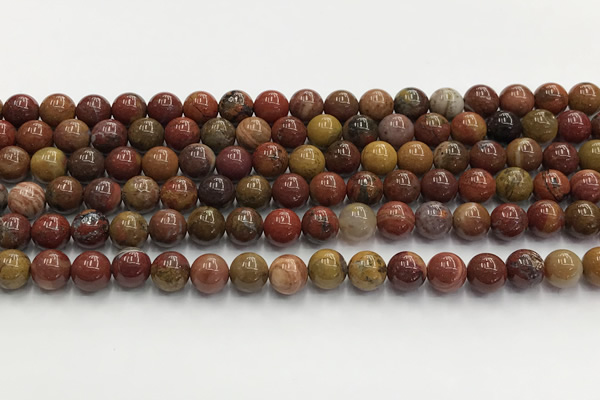 CBQ741 15.5 inches 8mm round red moss agate gemstone beads wholesale