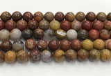 CBQ743 15.5 inches 12mm round red moss agate gemstone beads wholesale