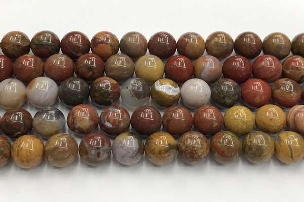 CBQ743 15.5 inches 12mm round red moss agate gemstone beads wholesale