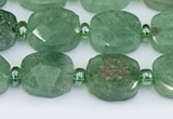 CBQ752 15.5 inches 8*10mm faceted rectangle green strawberry quartz beads