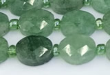 CBQ753 15.5 inches 8*10mm faceted oval green strawberry quartz beads