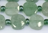 CBQ755 15.5 inches 10*10mm faceted square green strawberry quartz beads