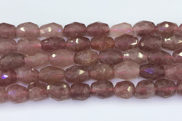 CBQ760 15 inches 10*14mm faceted nuggets strawberry quartz beads