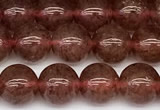 CBQ771 15 inches 6mm round strawberry quartz beads