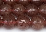 CBQ773 15 inches 10mm round strawberry quartz beads