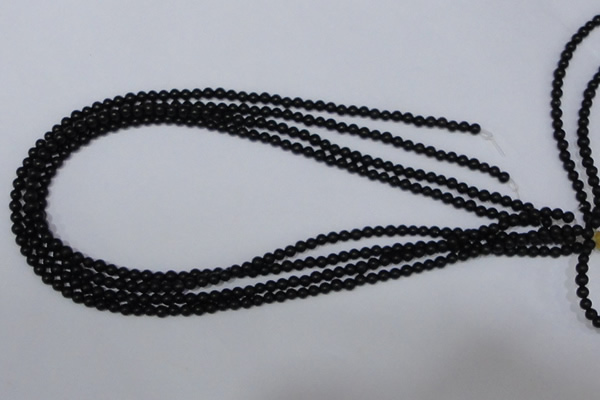 CBS01 15.5 inches 4mm round black stone beads wholesale