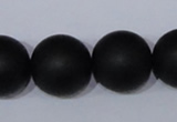 CBS08 15.5 inches 18mm round black stone beads wholesale