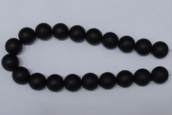 CBS08 15.5 inches 18mm round black stone beads wholesale