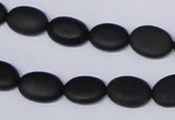 CBS10 15.5 inches 10*12mm oval black stone beads wholesale