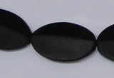 CBS12 15.5 inches 18*25mm oval black stone beads wholesale