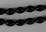 CBS201 15.5 inches 8*12mm rice blackstone beads wholesale