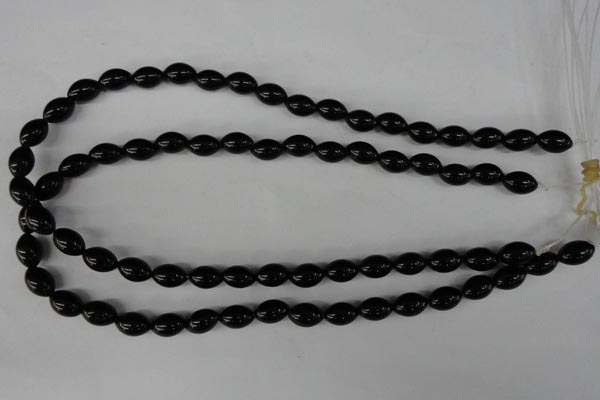 CBS201 15.5 inches 8*12mm rice blackstone beads wholesale