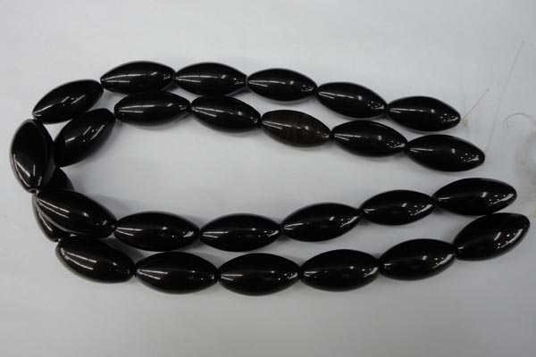 CBS204 15.5 inches 15*30mm rice blackstone beads wholesale