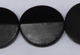 CBS21 15.5 inches 30mm coin black stone beads wholesale