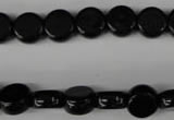 CBS238 15.5 inches 10mm flat round blackstone beads wholesale