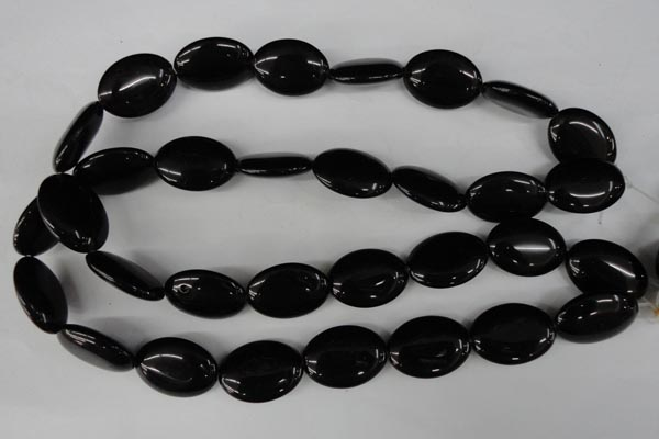 CBS252 15.5 inches 18*25mm oval blackstone beads wholesale