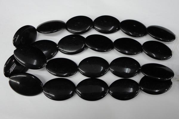 CBS254 15.5 inches 25*35mm oval blackstone beads wholesale