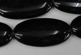 CBS255 15.5 inches 18*40mm oval blackstone beads wholesale