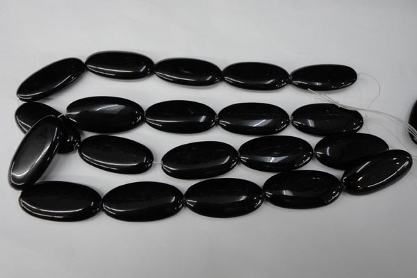 CBS255 15.5 inches 18*40mm oval blackstone beads wholesale