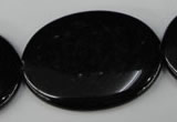 CBS256 15.5 inches 30*40mm oval blackstone beads wholesale