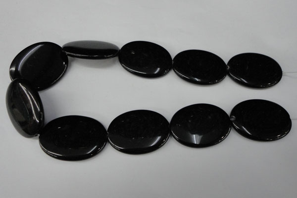 CBS256 15.5 inches 30*40mm oval blackstone beads wholesale