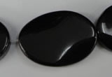 CBS260 15.5 inches 25*35mm twisted oval blackstone beads wholesale