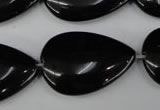 CBS268 15.5 inches 20*30mm flat teardrop blackstone beads wholesale