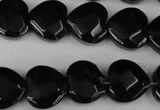 CBS305 15.5 inches 15*15mm faceted heart blackstone beads wholesale