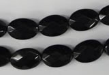 CBS310 15.5 inches 10*14mm faceted oval blackstone beads wholesale