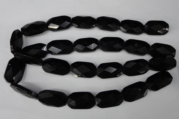 CBS320 15.5 inches 18*30mm faceted rectangle blackstone beads wholesale