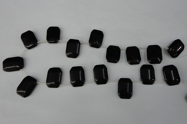 CBS345 Top-drilled 18*25mm rectangle blackstone beads wholesale