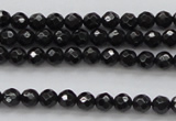 CBS503 15.5 inches 4mm faceted round A grade black spinel beads