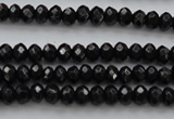 CBS507 15.5 inches 2*4mm faceted rondelle A grade black spinel beads