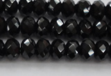 CBS515 15.5 inches 5*7mm faceted rondelle AA grade black spinel beads