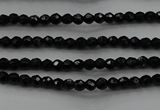 CBS520 15.5 inches 2mm faceted round A grade black spinel beads