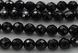 CBS522 15.5 inches 6mm faceted round A grade black spinel beads