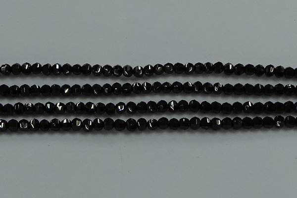 CBS528 15.5 inches 2.5*4mm lantern-shaped natural black spinel beads