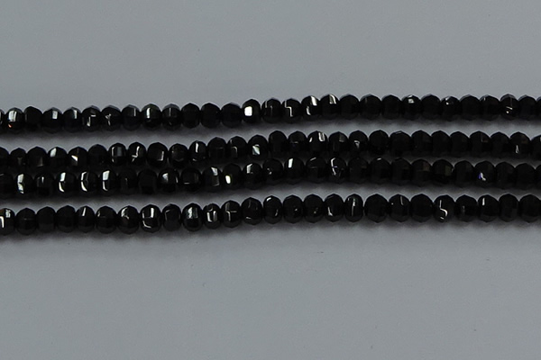 CBS529 15.5 inches 3*5mm lantern-shaped natural black spinel beads