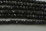 CBS531 15.5 inches 1.5*2.5mm faceted rondelle black spinel beads