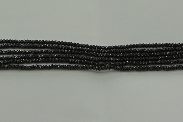 CBS531 15.5 inches 1.5*2.5mm faceted rondelle black spinel beads